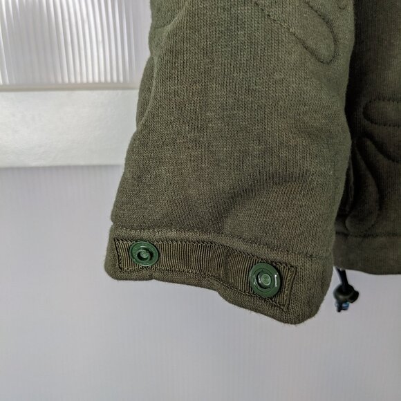 Wasted Collective Green Quilted Jacket Chore Barn Coat  Stitched Design Small - Picture 5 of 12
